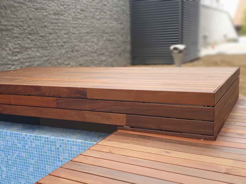 IPE Lapacho drvo decking bazen Inox most za izvlacenje pokrova